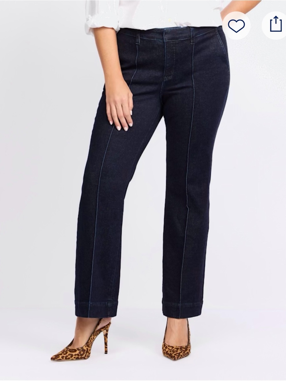Liverpool Los Angeles Trouser Jeans Dark Wash 20W Pintuck Stretch Denim